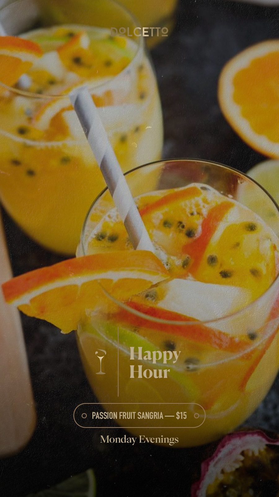 Happy hour campaign piece for Dolcetto